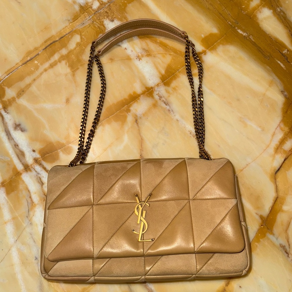 Saint Laurent YSL Jaime Medium Chain Bag in beige Suede and Lambskin - Picture 3 of 9